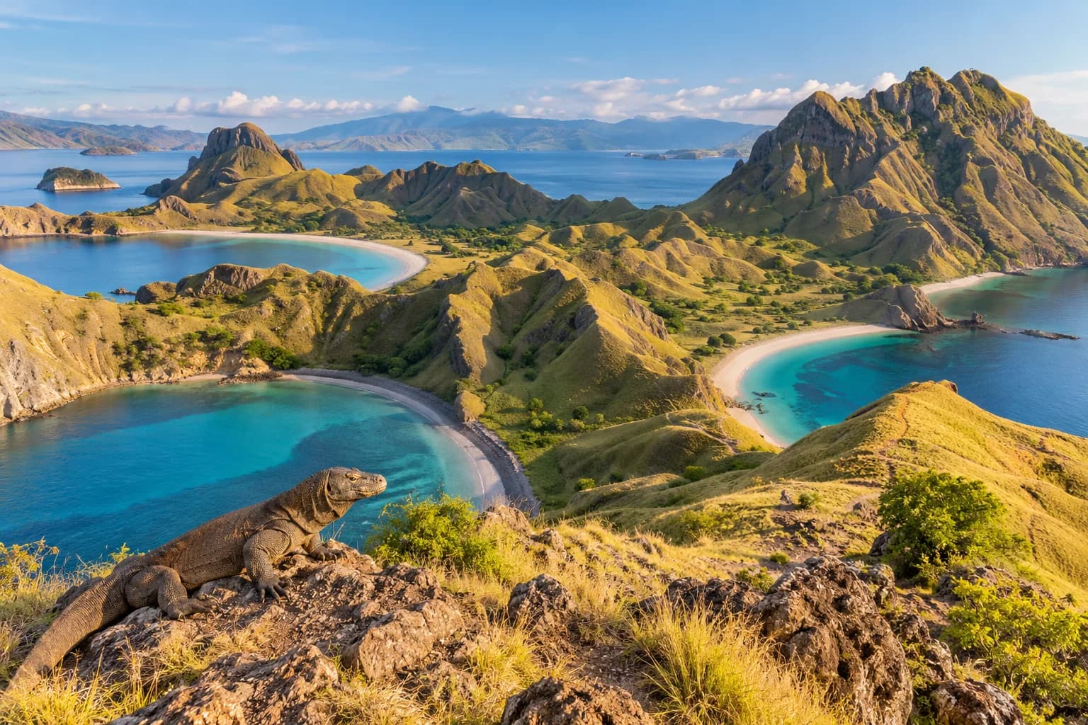 Padar island bays and Komodo landscape
